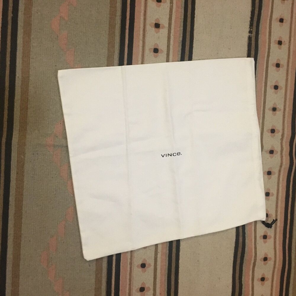 Vince White drawstring dust-bag garment bag 
new 
17” x 15”